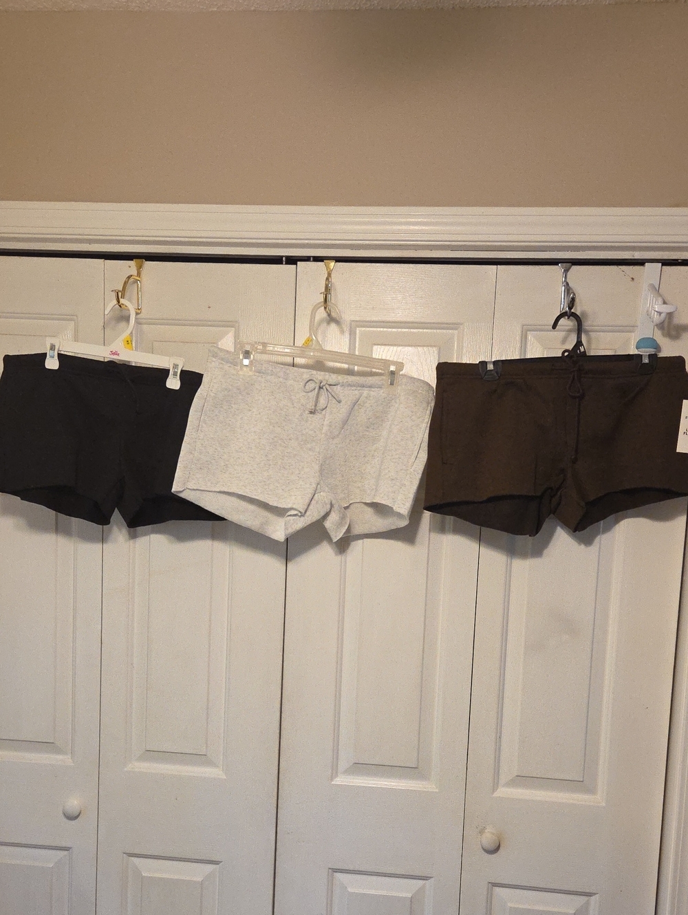 Casual Drawstring Women’s Shorts in Black, Light Gray, and Brown